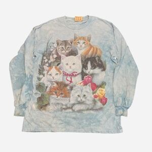 Vintage 90s Multicolor Cats Long Sleeve Shirt
